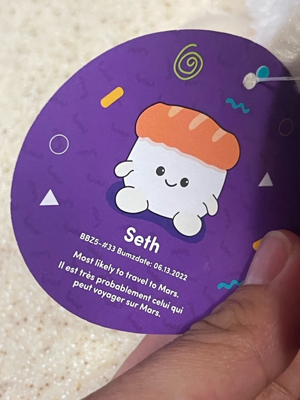 BOGO FREE ✨ BumBumz Seth Sushi 6” TakeoutBumz Plush NWT Kawaii Food Plush Toy - Picture 4 of 4